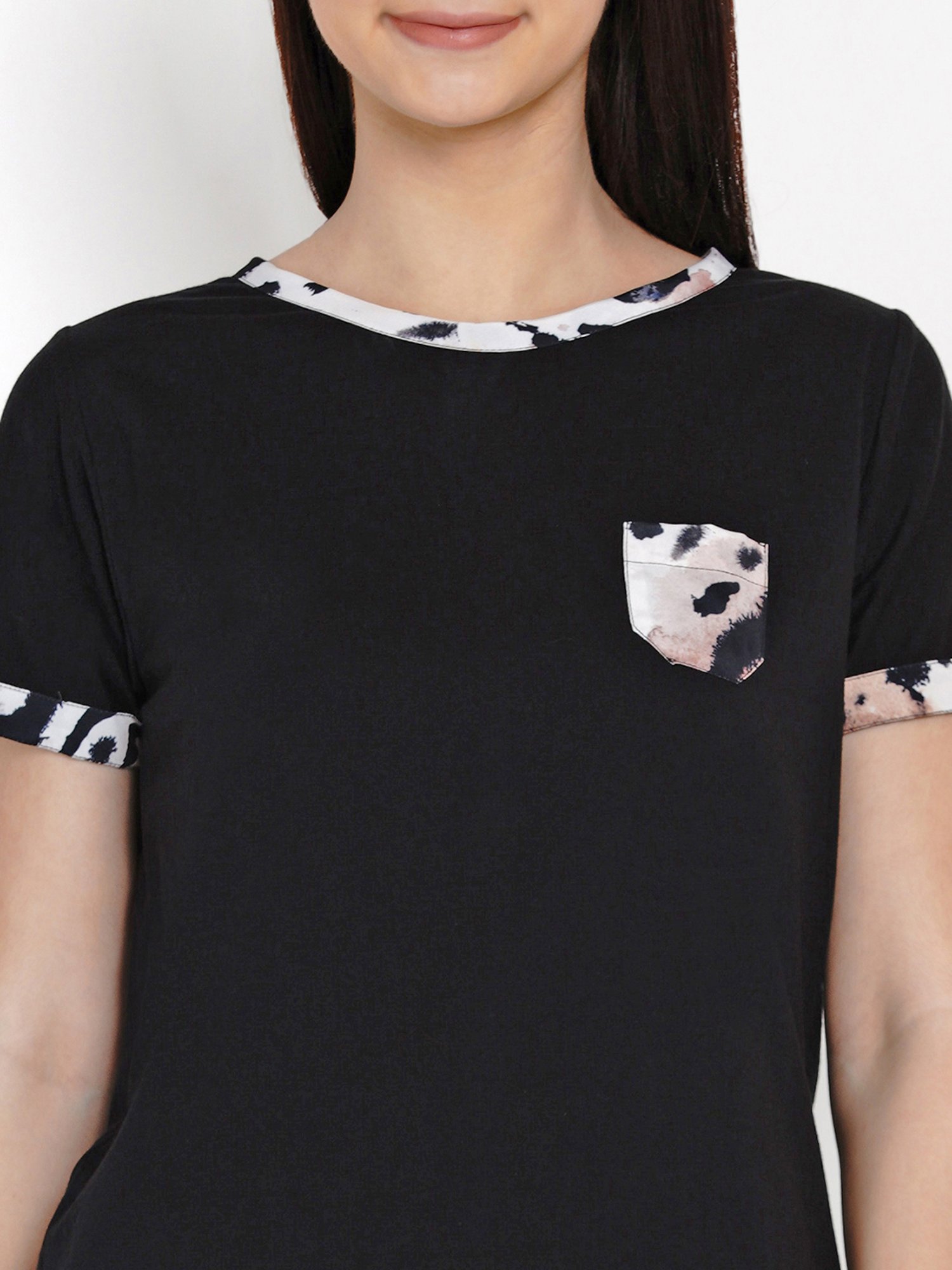 Erotissch Black & White Animal Print Top Shorts Set