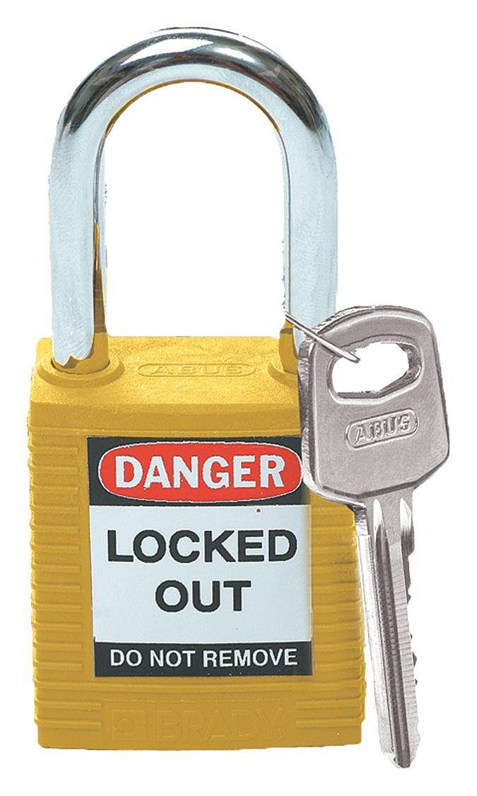 Lockout Padlock, Fiberglass, Yellow