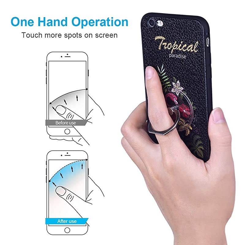 Ring Transparent Cell Ring Holder 360 Degree Rotation 180 Degree Flip Ring Grip Finger Ring Stand Kickstand Compatible Various Mobile s or Cases (Transparent)