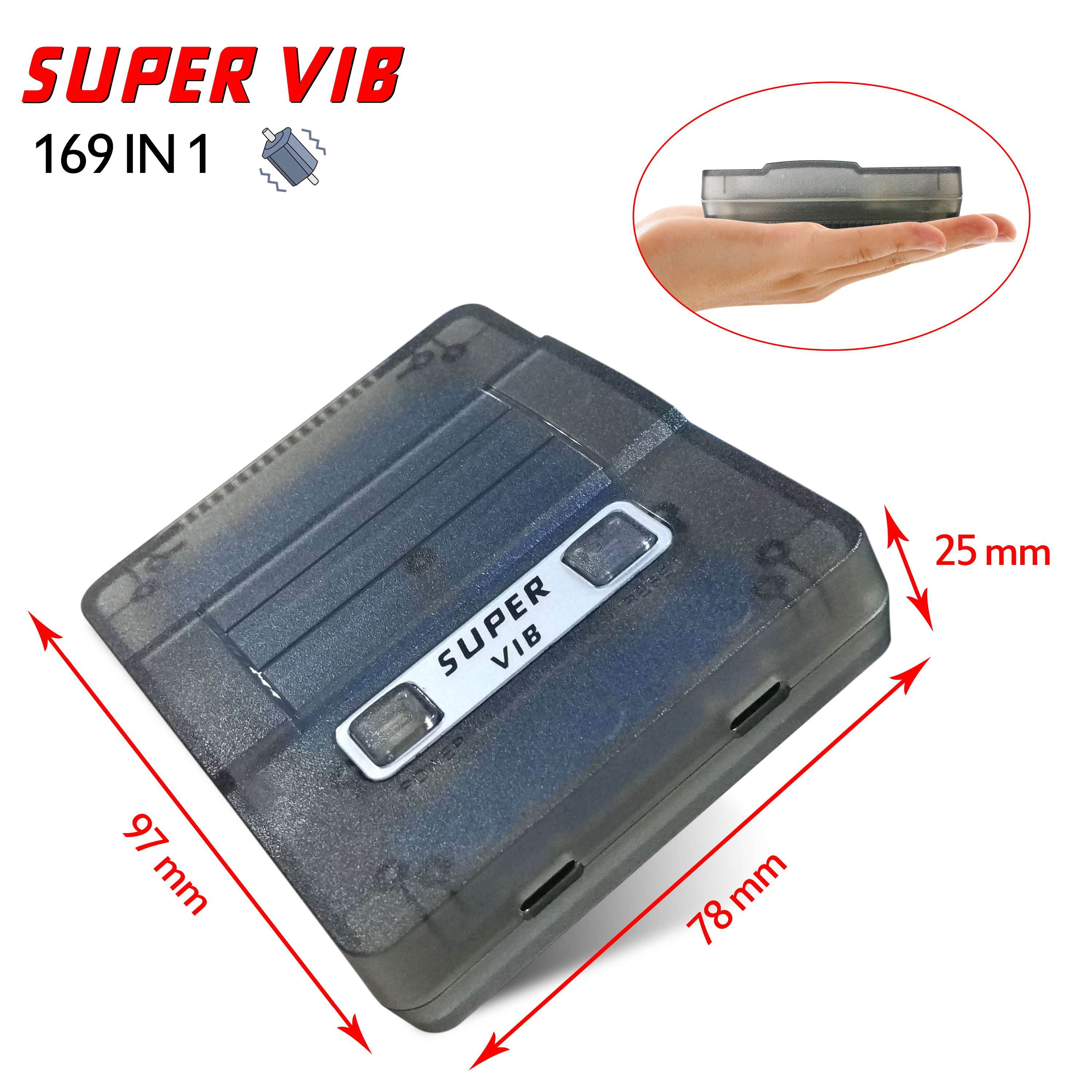 Super vib-tv vibrating handle SNES video game machine vibration game red and white machine FC home game machine (128M)