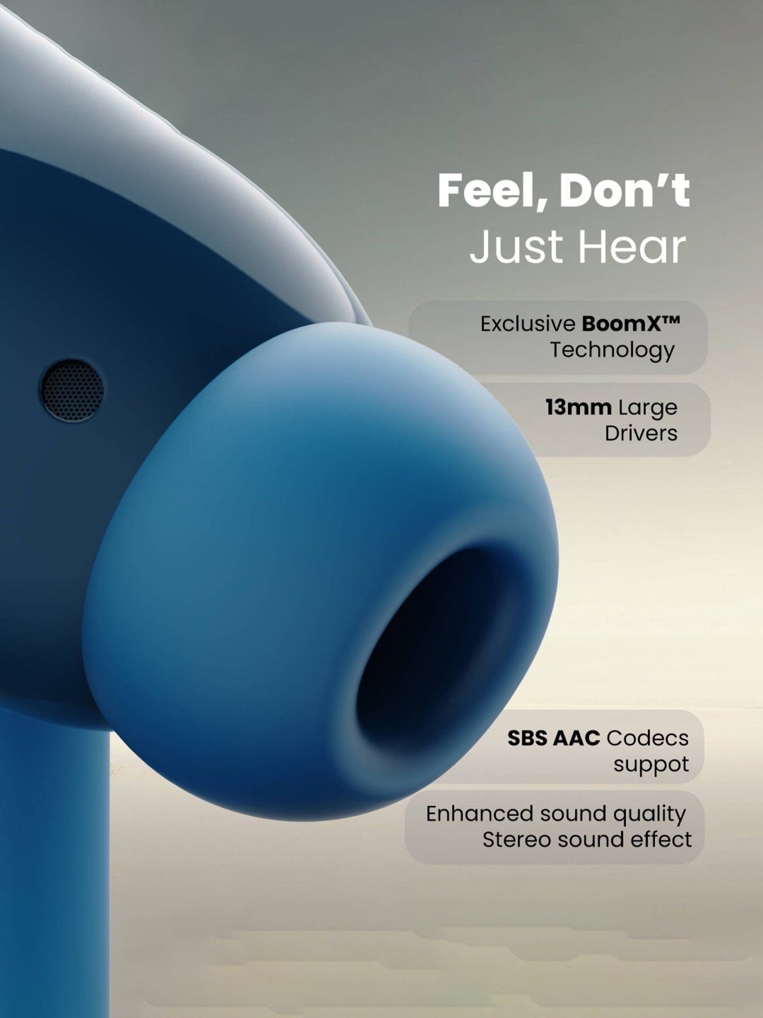 Boult Audio W40 In Ear BT Earbuds with Quad Mic ENC & 48H Battery Life (Denim Blue, True Wireless)