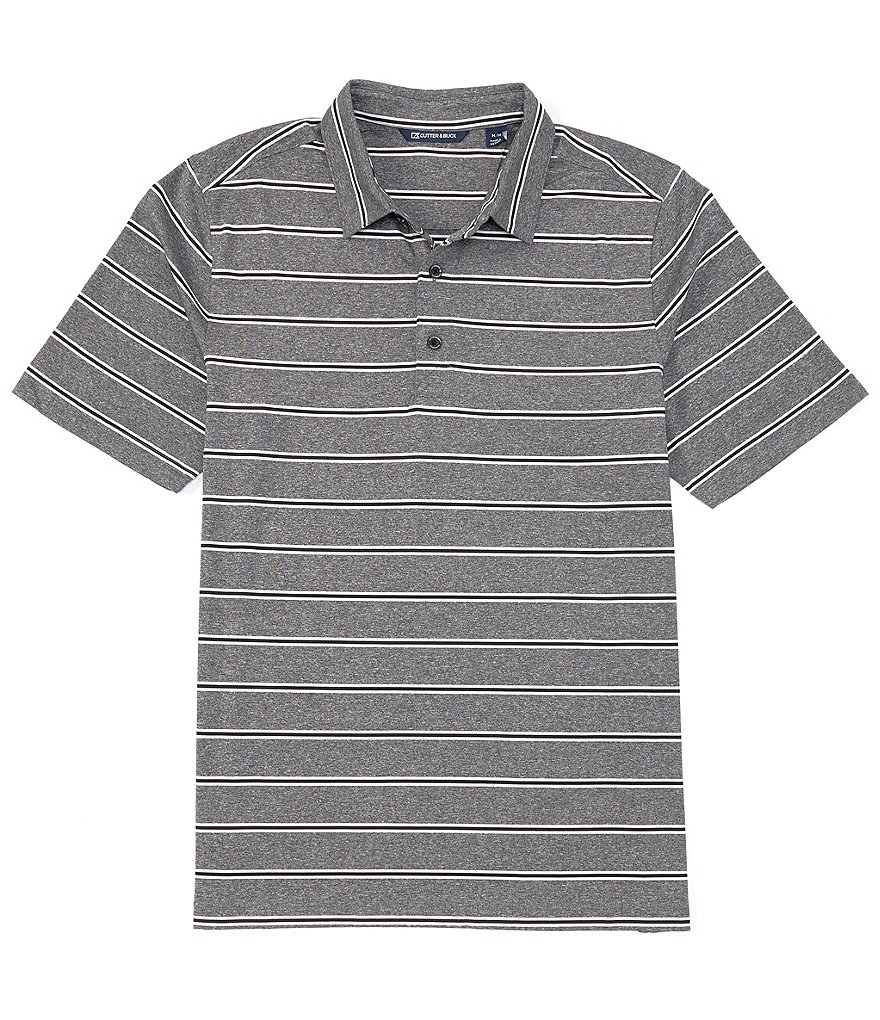 Cutter & Buck Forge Heather Stripe CB DryTec Short-Sleeve Polo