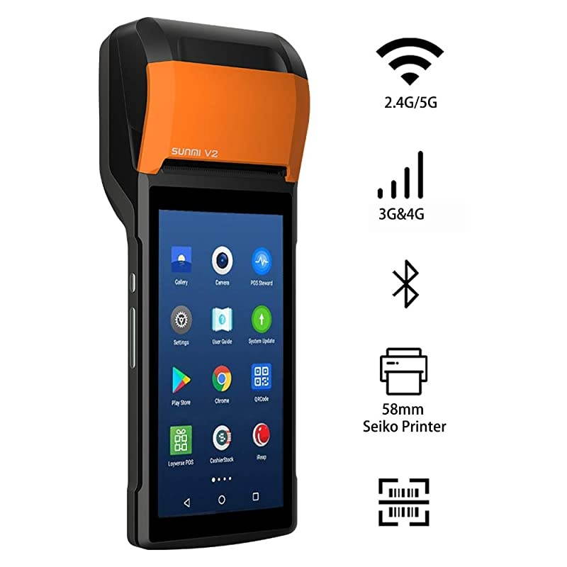 Receipt Printer 58mm Thermal Printer with Android OS 545 Touch Screen Support 4G Bluethooth WiFi Compatible with Loyverse iREAP and CashStock for Sales Retail Print