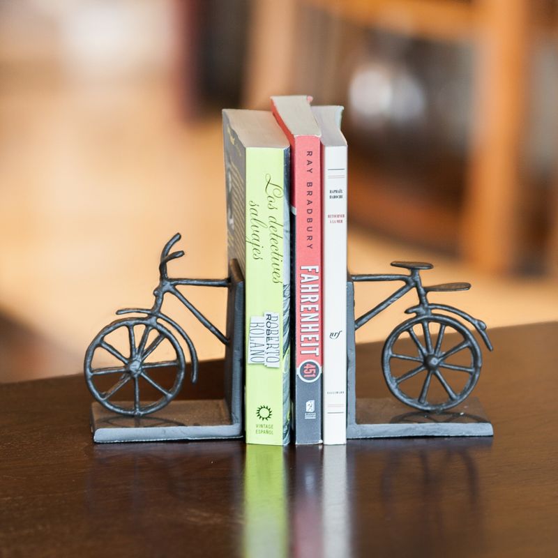8" x 5" Iron Bicycle Bookend Set Brow - Danya B.