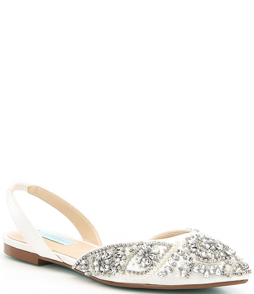 Blue by Betsey Johnson Molly Rhinestone Slingback Dress Flats