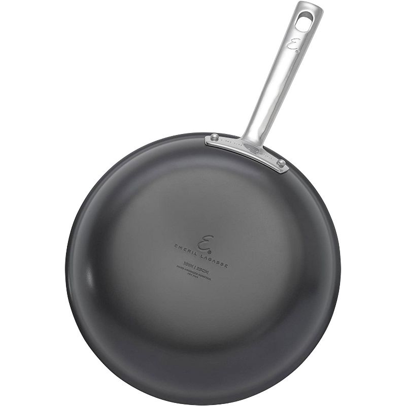 Emeril Lagasse 62928 Heavy-Duty Nonstick Hard Anodized Covered Deep 5 Quart Saute and Frying Pan with Glass Lid, Gray