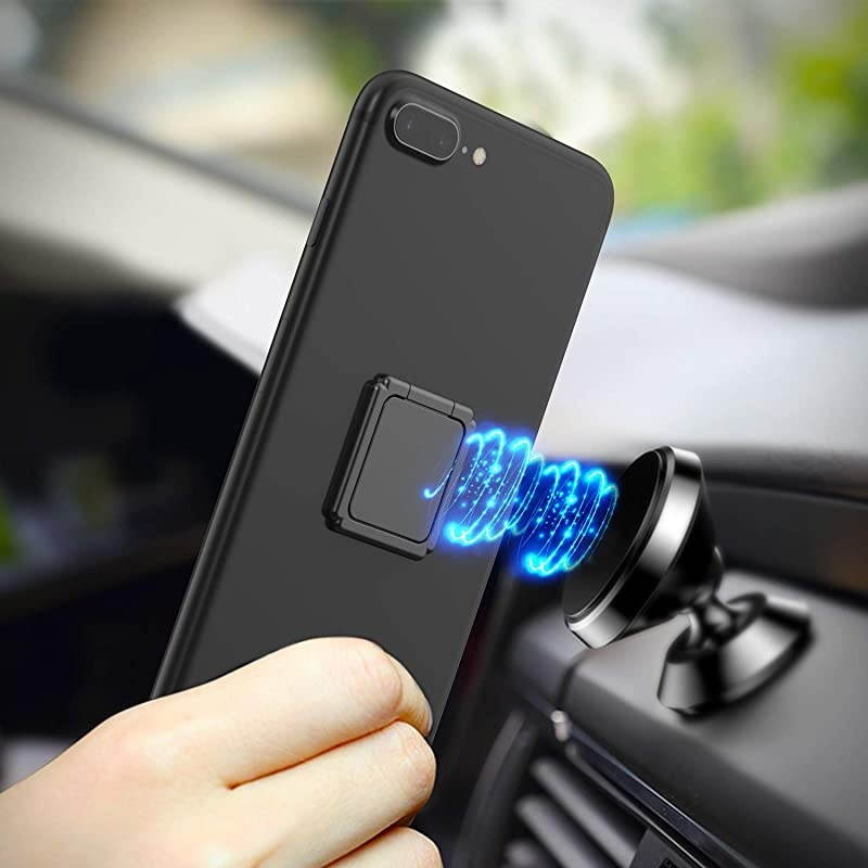 Cell Phone Ring Holder Stand 360&deg; Rotation Universal Finger Ring Kickstand with Metal Phone Ring Grip for Magnetic Car Mount Compatible with All Smartphone iPad Tablet 2 Pack