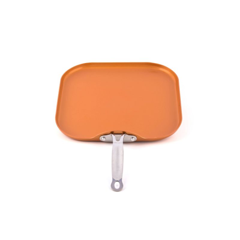 MasterPan 11" Copper Tone Ceramic Non-Stick Griddle and Crepe Pan