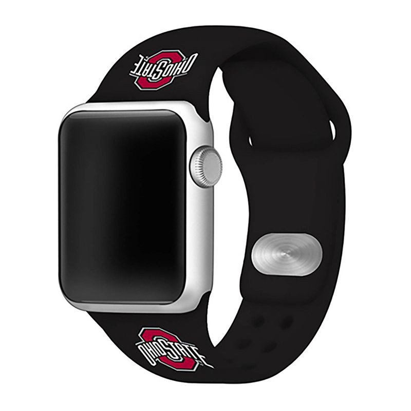 MLB Cleveland Indians Apple Watch Compatible Leather Band 42/44mm - Black
