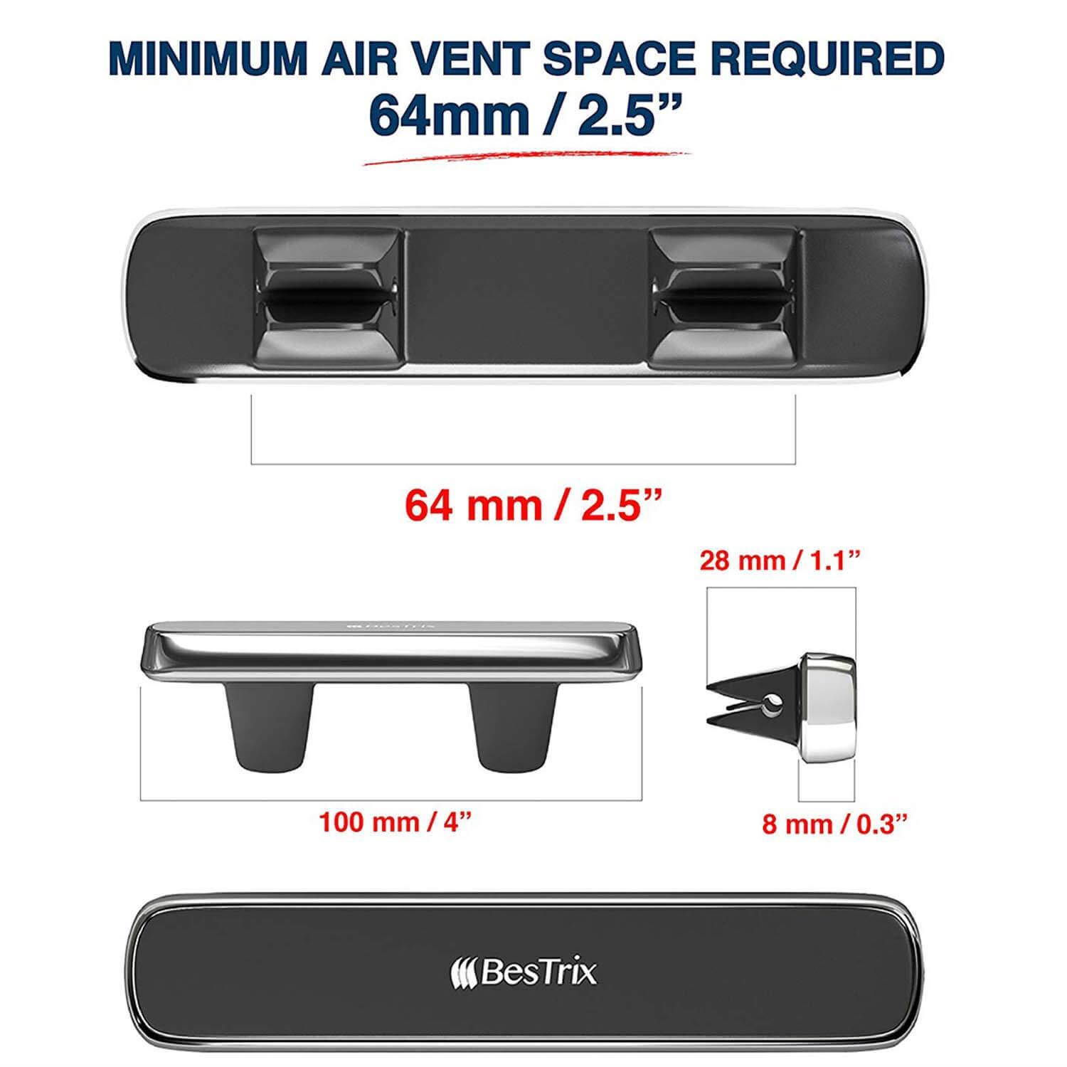 Bestrix Magnetic Phone Holder for Car Air Vent, Super Strong Magnet, Elegant & Luxury Design Compatible with All Smartphones & Mini Tablets