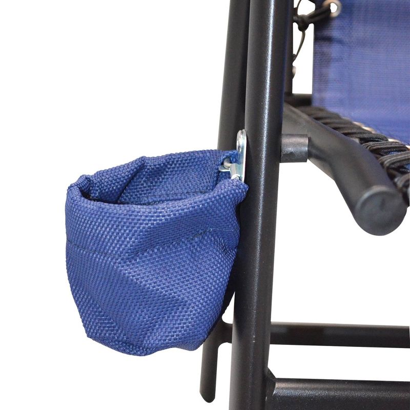 Caravan Canopy Infinity Suspension Folding Chair with Cupholder, Blue (2 Pack)