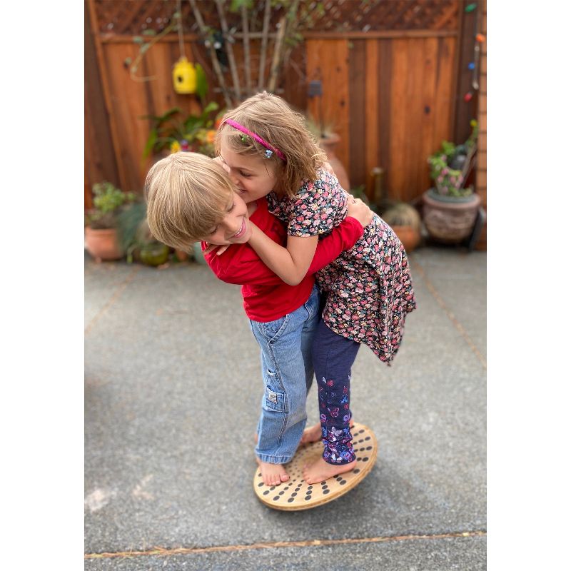 Kinderfeets Bamboo Wooden Round Balance Board Disk for Toddlers, Kids, Teens, and Adults
