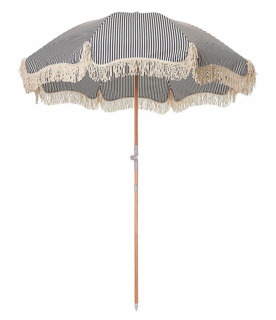 business & pleasure Lauren's Navy Stripe Premium Beach Umbrella