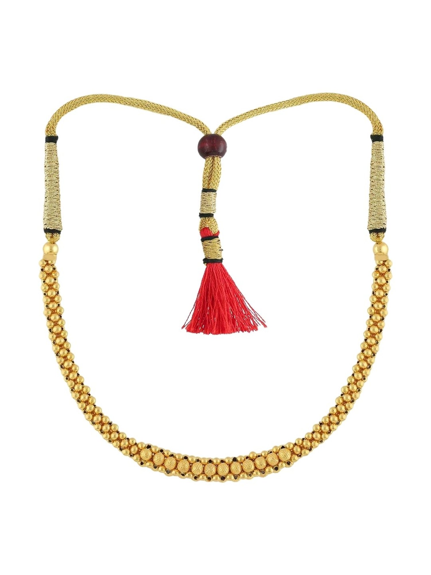 CKC Repouss&iquest; Work Rudraksha Gold Extender Neck Chain: Spiritual Elegance