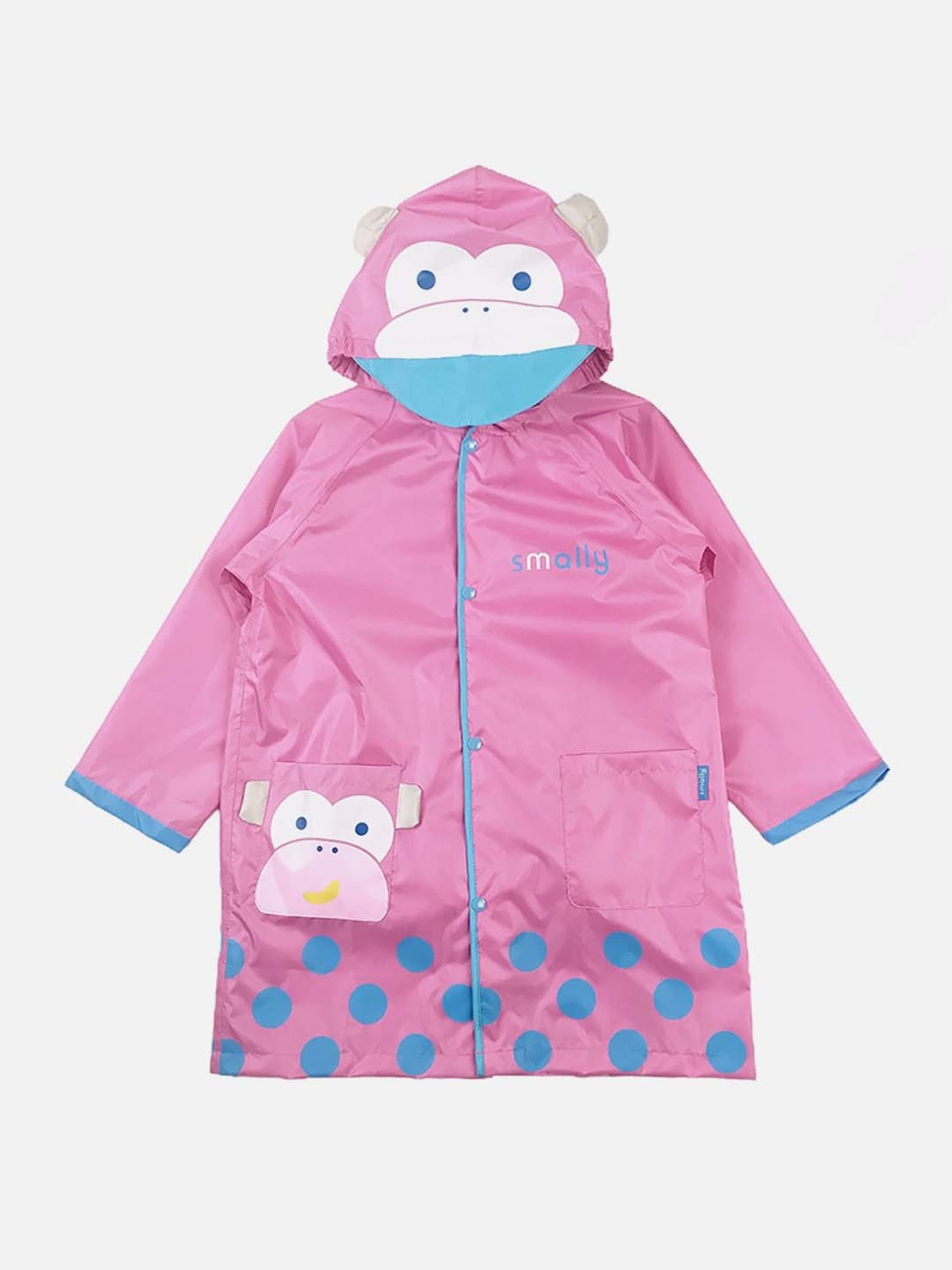 Little Surprise Box Kids Pink Printed Full Sleeves Raincoat
