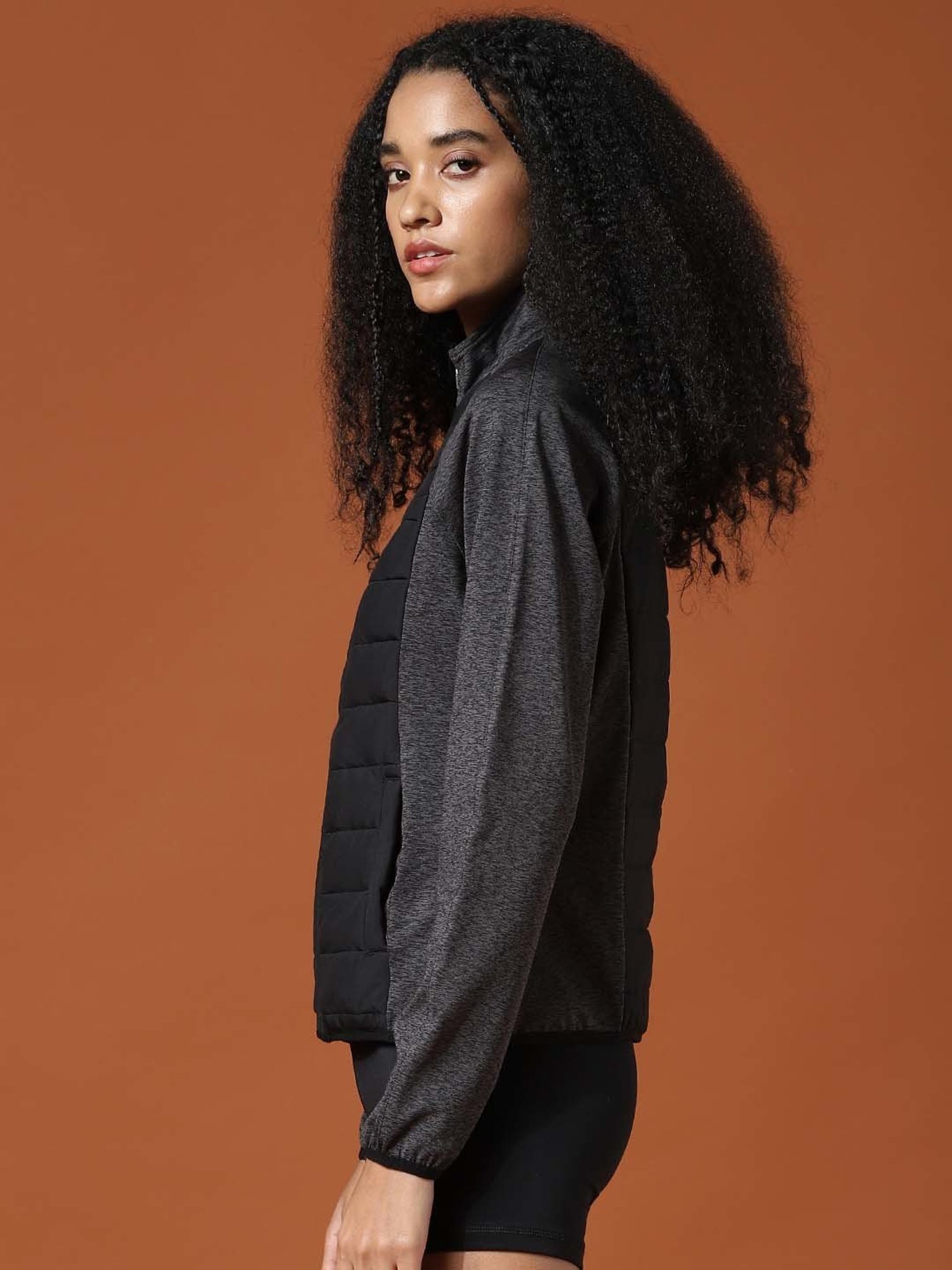 Amante Black Cotton Sports Sweatshirt