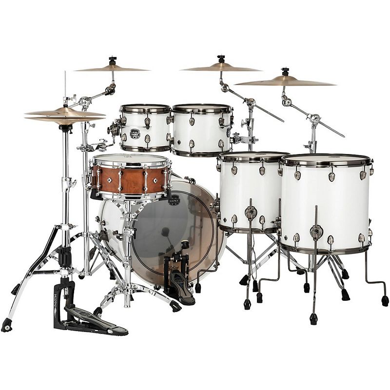 Mapex Saturn Evolution Workhorse Maple 5-Piece Shell Pack with 22 in. Bass Drum Polar White