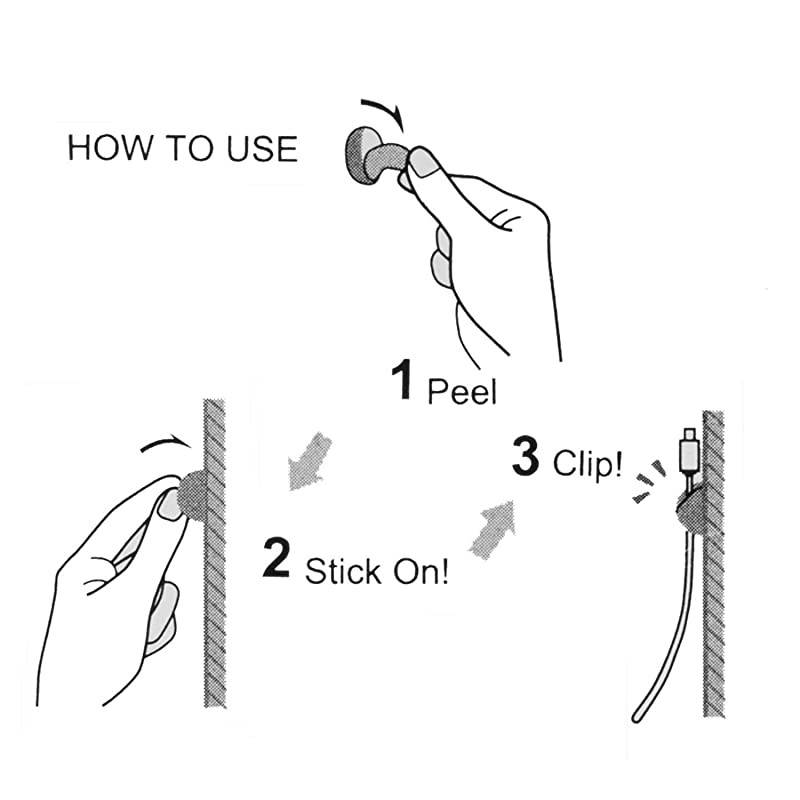 Multipurpose White Cable Clips  Cord Management System for Organizing Cable Cords Home and Office Self Adhesive Cord Holders Desk Cable Organizer