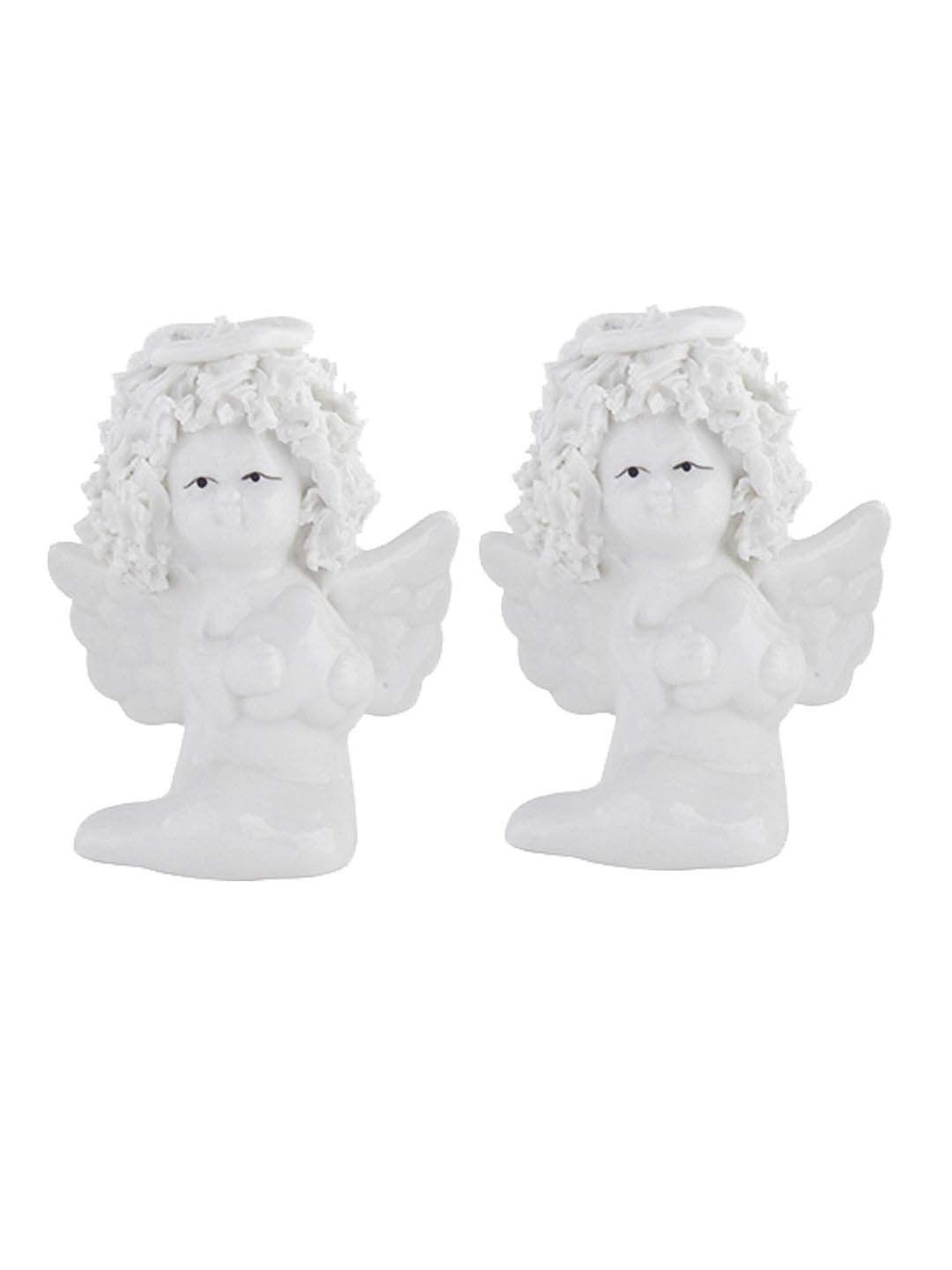 Tayhaa White Ceramic European Figurine Showpiece - Set of 2