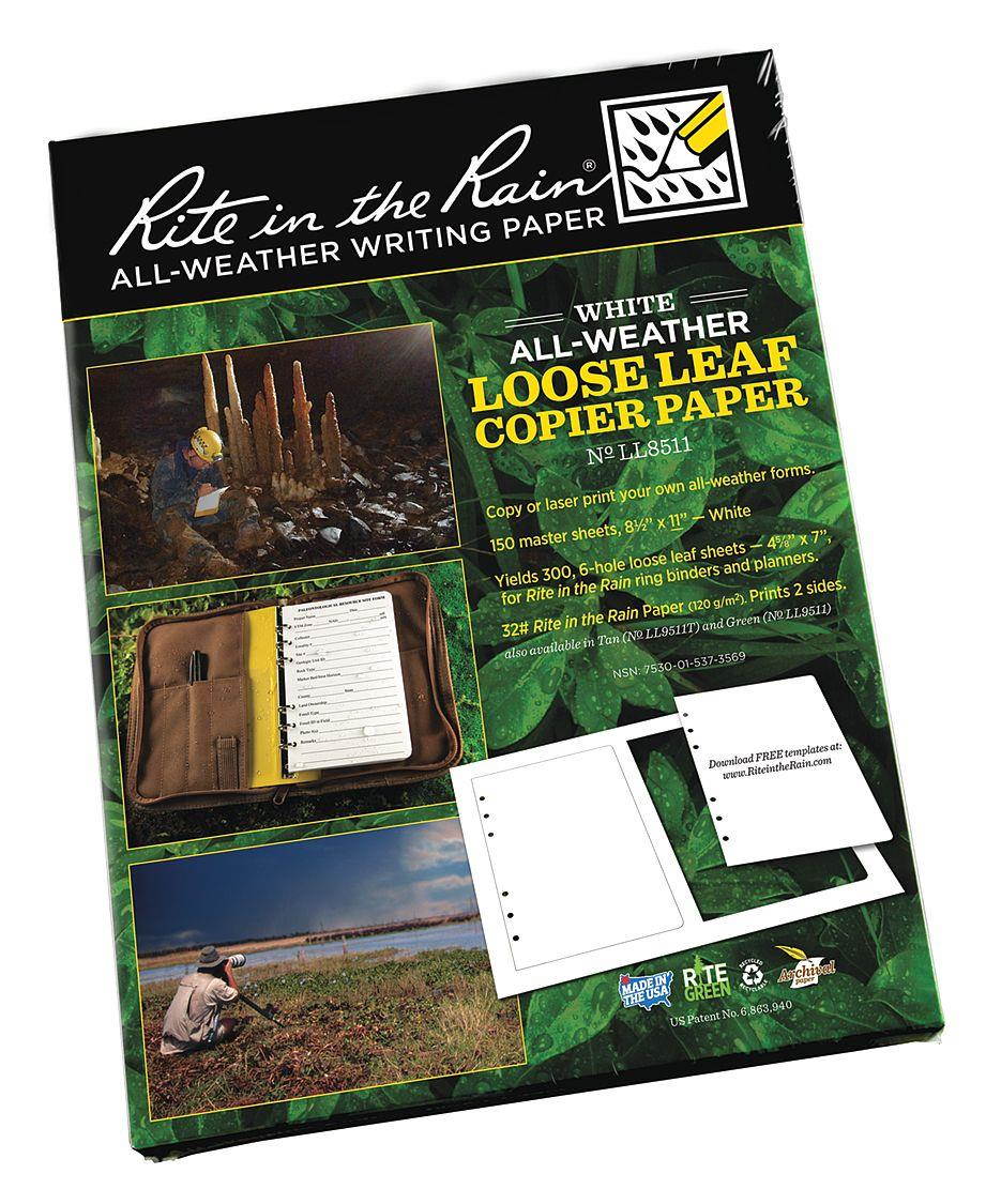 RITE IN THE RAIN LL8511 Copier Paper,White,PK150