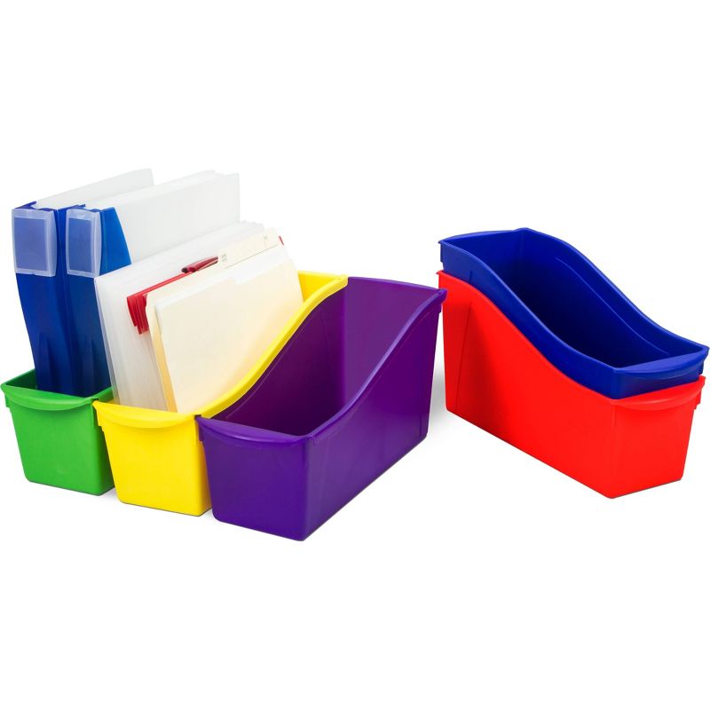 Storex 30ct Interlocking Durable Book and Binder Holders - Primary Colors