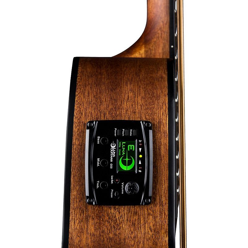 Luna Guitars Tribal Acoustic-Electric Bass Tobacco Sunburst