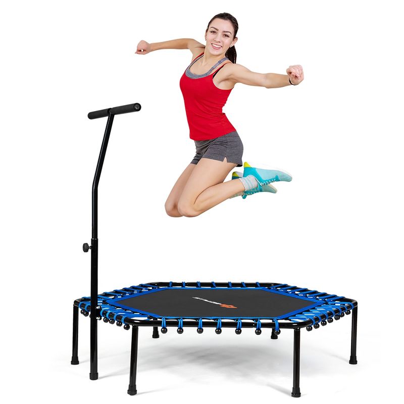 Costway 14 Ft Multicolored Trampoline Recreational Exercise w/ Safety Net Ladder