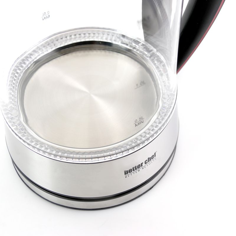 Better Chef 1.7L Cordless Electric Glass and Stainless Steel Tea Kettle