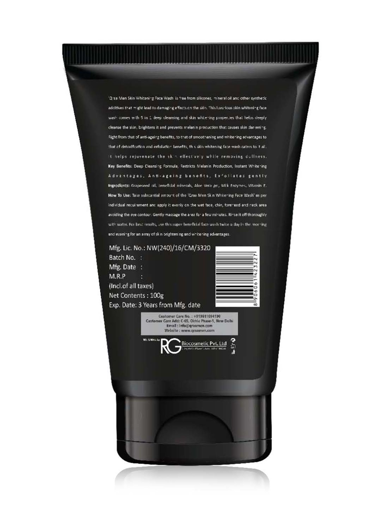 Qraa Men Vitamin C Skin Whitening Face Wash - 100 gm