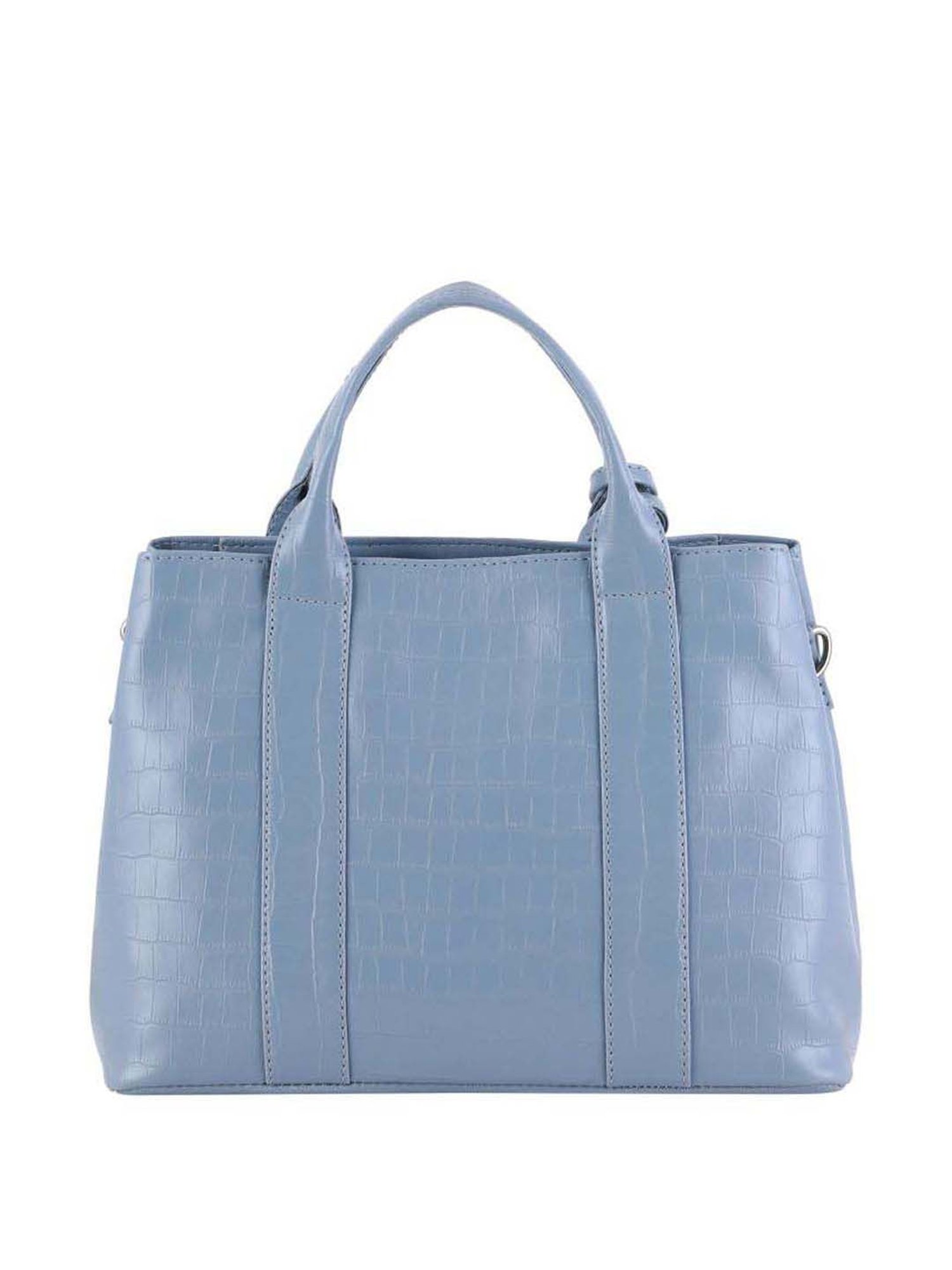 Toteteca Blue Textured Medium Handbag