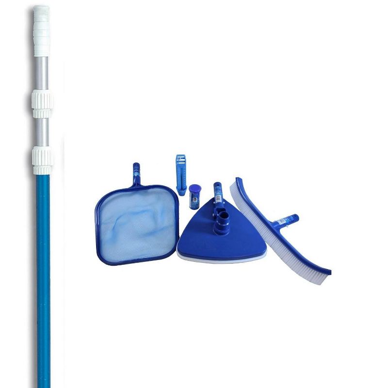 HydroTools 8611 Premium Pool Maintenance Kit + Strips w/ 5-15' Telescopic Pole