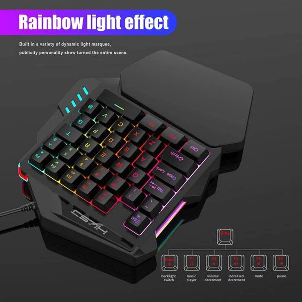 MagiDeal One-Handed 35 Keys Game Keyboard + 7 Button Mouse