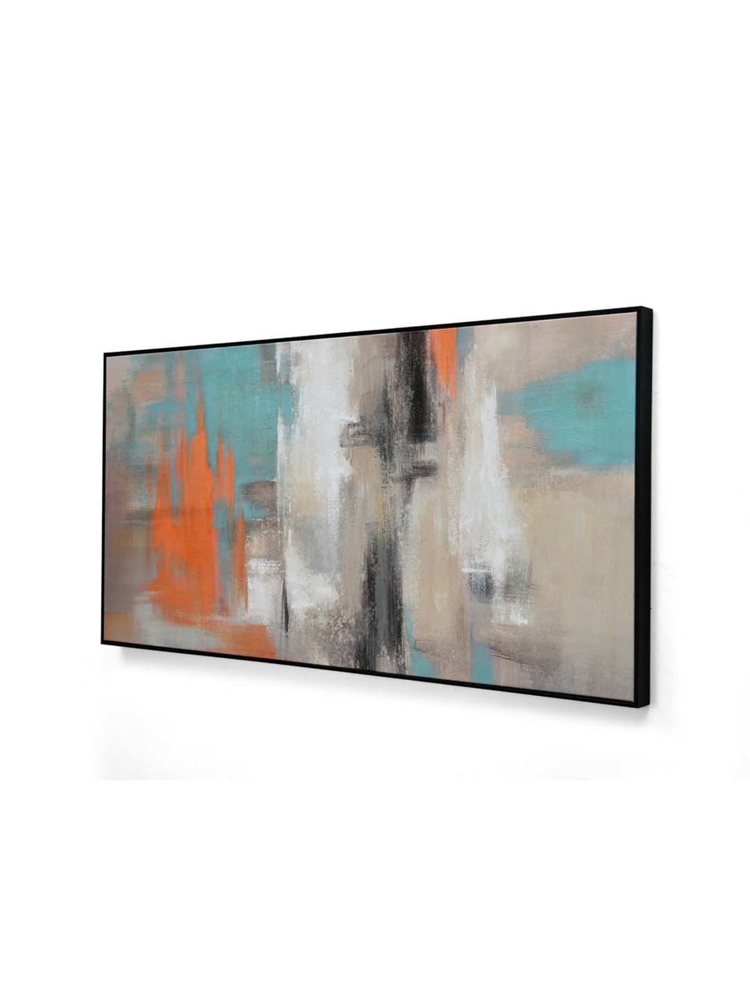 @home Beige Canvas Abstract Wall Painting