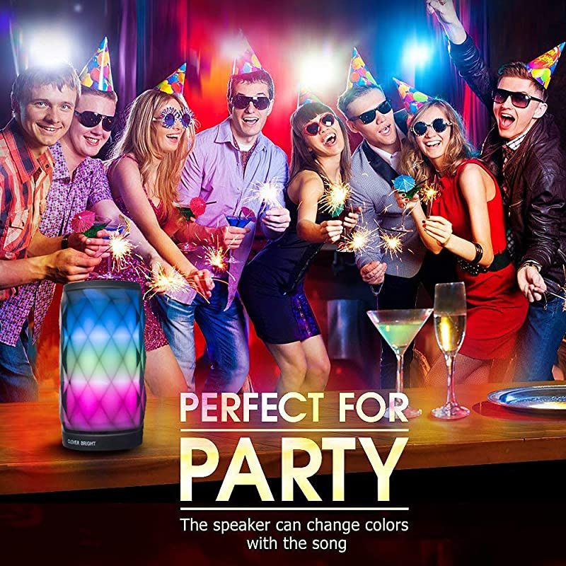 Bluetooth Speakers with 6 LED Light Modes Wireless Speaker Loud Sound Wireless Bluetooth Speaker Party Home Outdoor