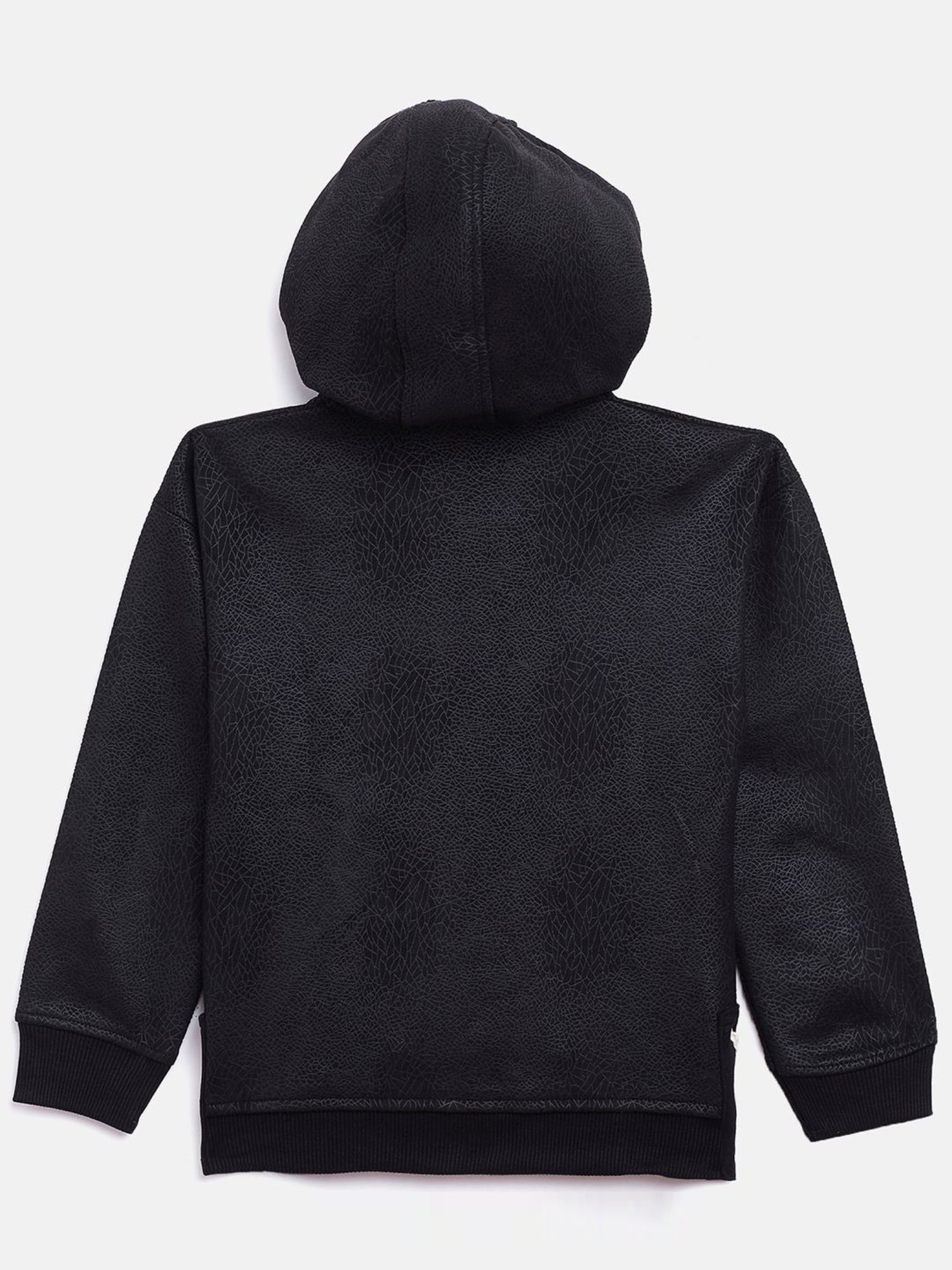 ZIAMA Kids Black Regular Fit Full Sleeves Sweatshirt