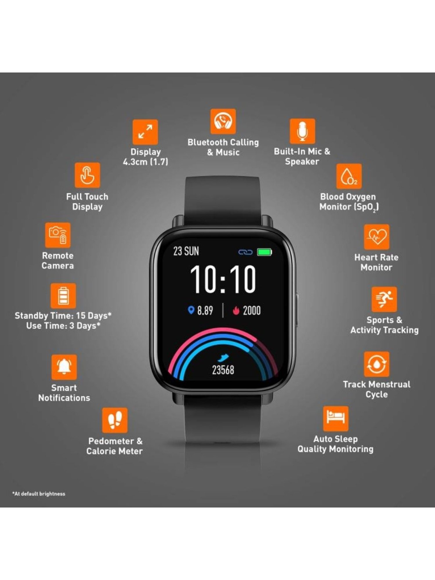 Gionee Stylfyt Ai Bluetooth Calling Metallic Frame Smartwatch (Matte Black Strap)