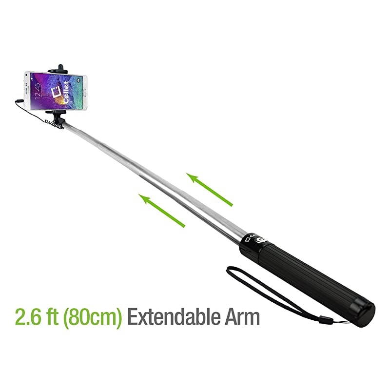 Selfie Stick Compatible for Apple iPhone 6/6Plus/5 Samsung Note 9/8/5/S9/S9+/S8+/S8/S7/J7/J3/ LG K20 V/Q7+/Stylo 4/3/2/Q Stylus/V35 ThinQ/V30 (Wired)