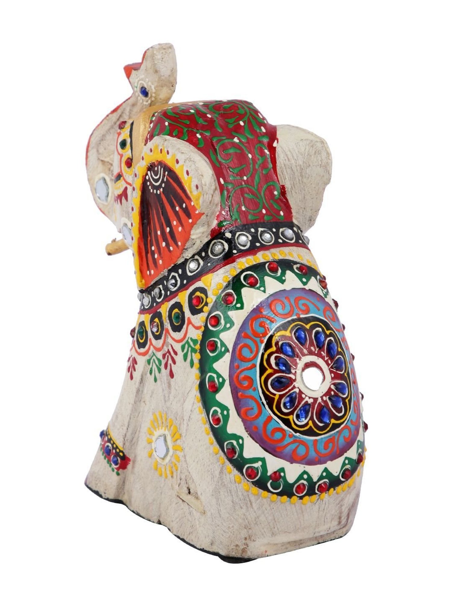Aapno Rajasthan Multicolor Wood Handcrafted Decorative Elephant