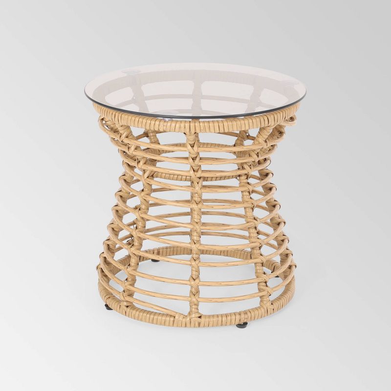 Aluminum Square Patio Side Table - Brown - Crestlive Products