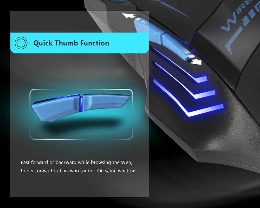 ZELOTES F14 LED Optical Computer Mouse Wireless 2.4G 2400 DPI 7 Buttons Wireless Gaming Mouse Colorful Breathing Lights for Pro Gamer