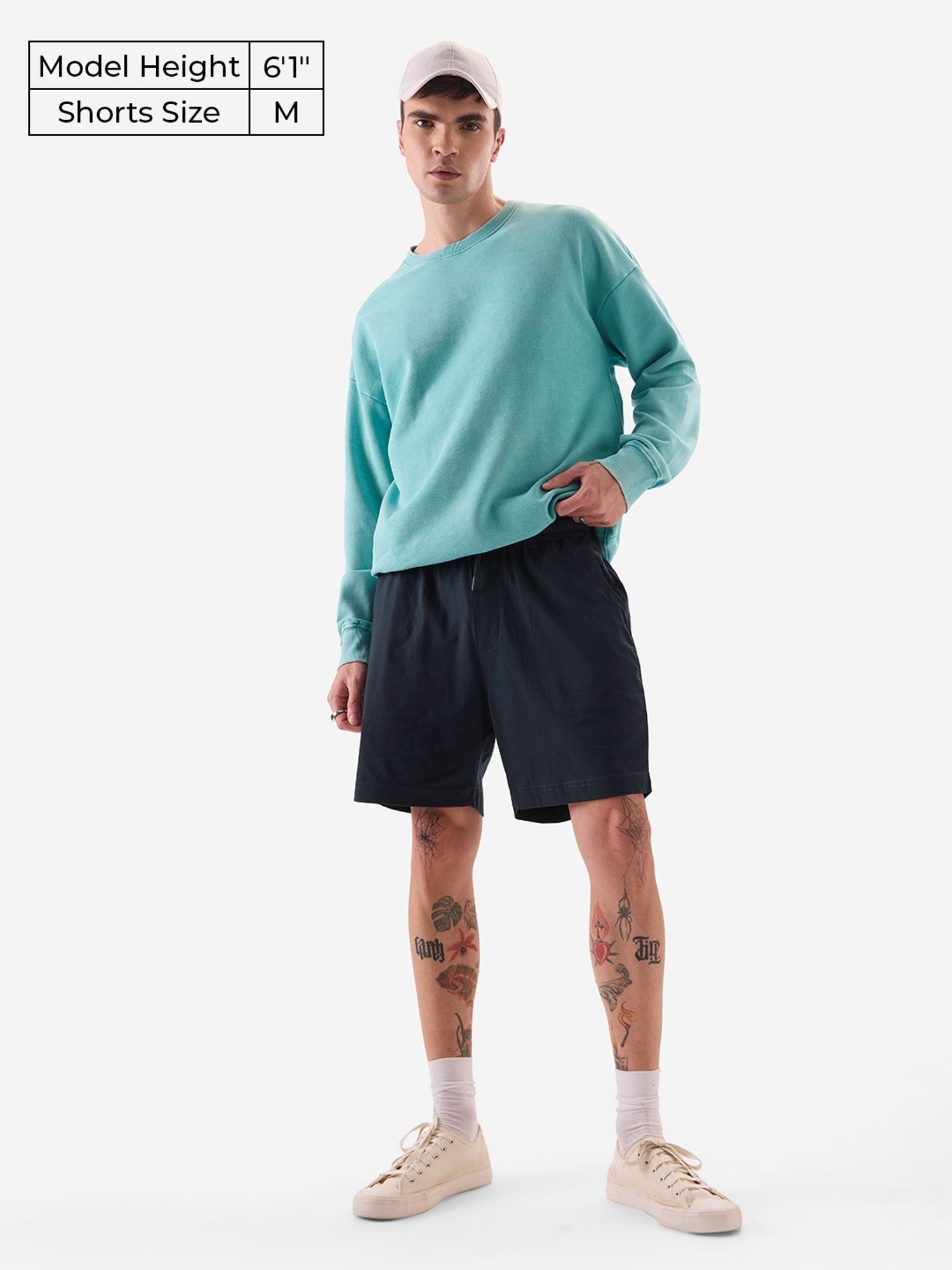 The Souled Store Blue Cotton Regular Fit Shorts