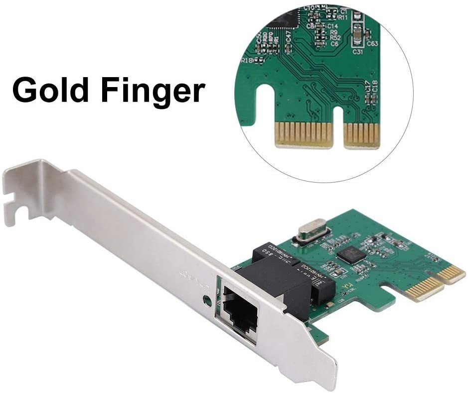 Redxiao PCI-E Network Card, 10/100/1000Mbps One-Port Practical Convenient Universal for PC Desktop Gigabit Ethernet LAN Card