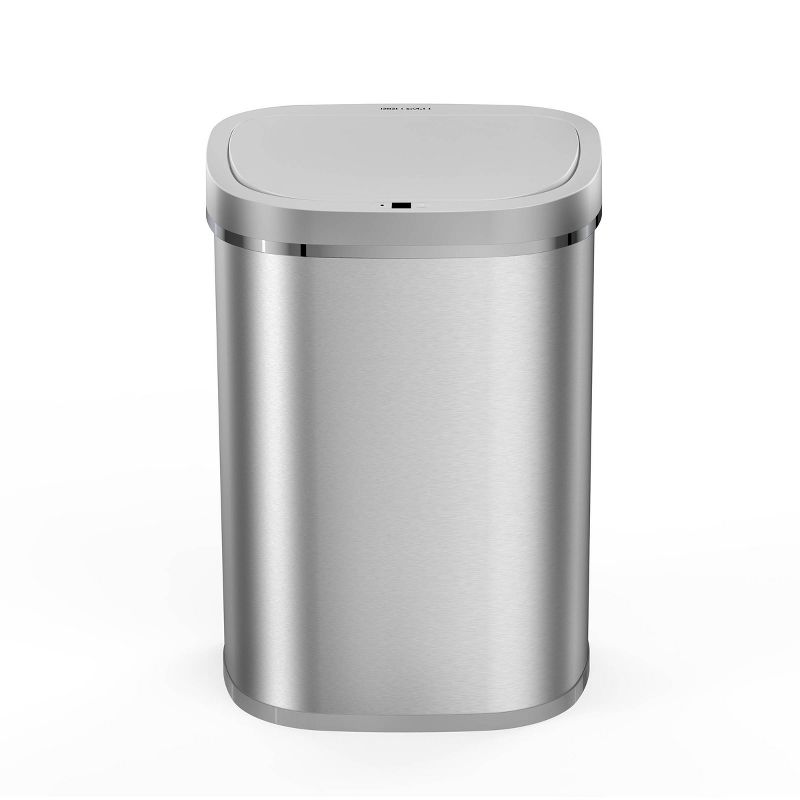 Nine Stars 21gal Motion Sensor Oval Shape Stainless Steel Trash Can Silver