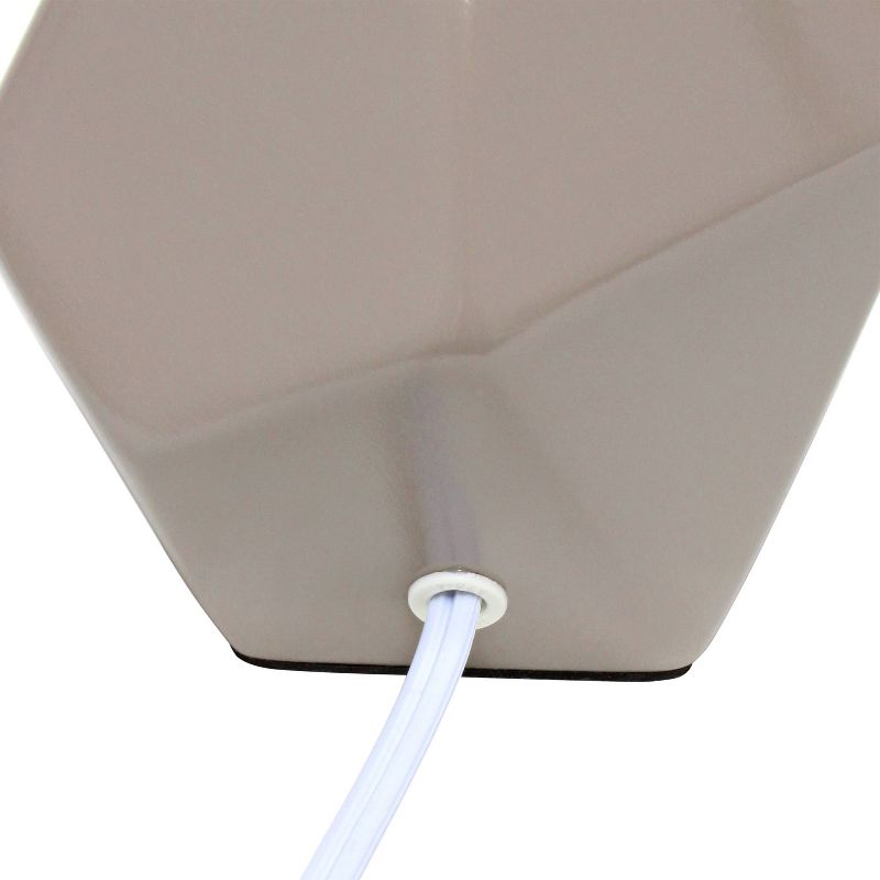 Round Prism Mini Table Lamp with Matching Fabric Shade Gray - Simple Designs