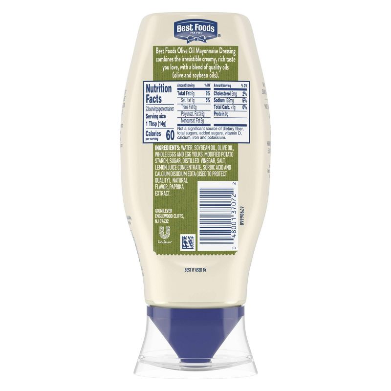Best Foods Mayonnaise Dressing with Olive Oil Squeeze 11.5oz