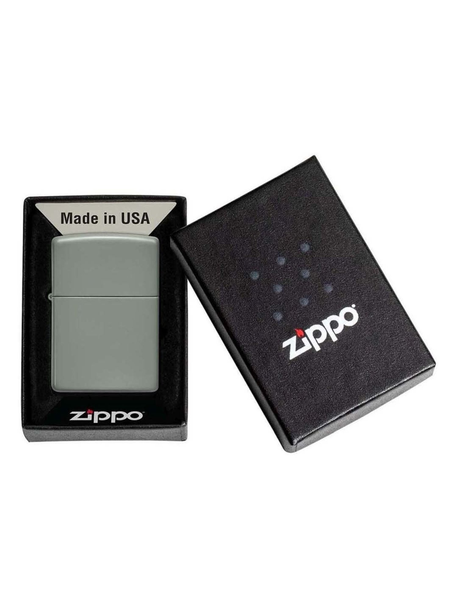 Zippo Grey Brass Classic Sage Windproof Pocket Lighter