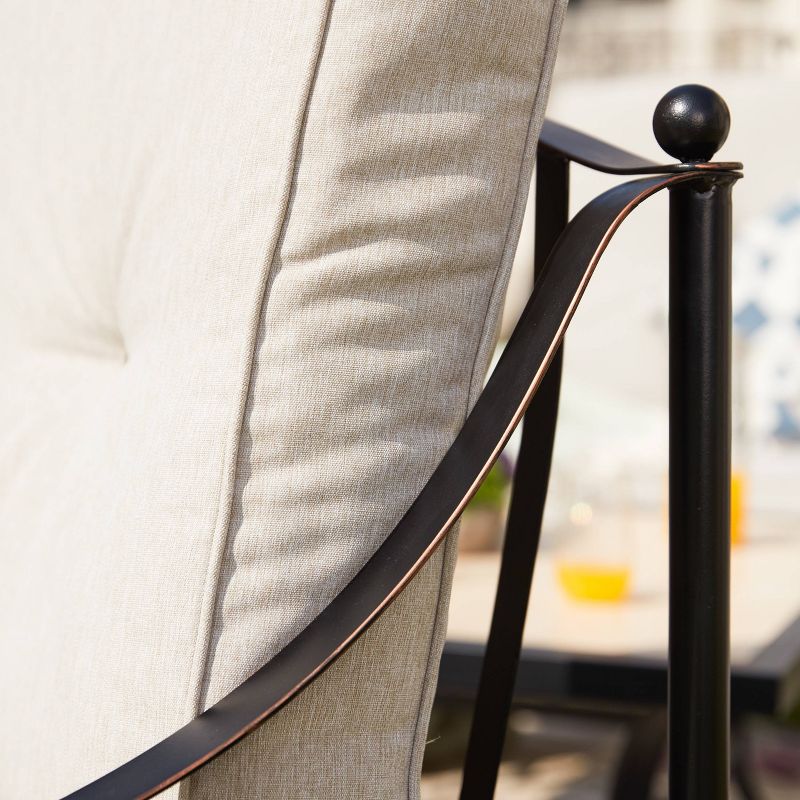 5pc Conversation Steel Patio Seating Sets Cream -  Lokatse