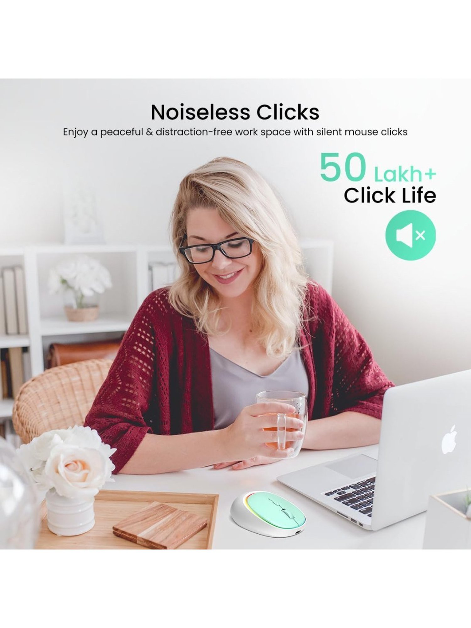 Portronics Toad IV Wireless Bluetooth Mouse with 2.4 GHz Dual Connectivity (Blue)