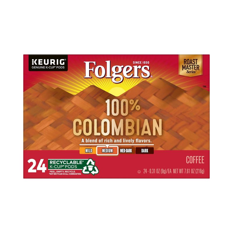 Folgers Colombian Dark Roast Coffee - Keurig  K-Cup Pods - 24ct
