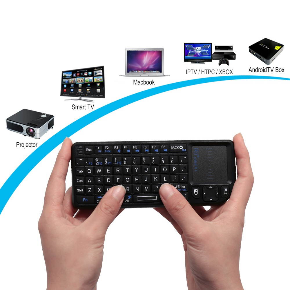 Rii Mini X1 Handheld 2.4G Wireless Keyboard Touchpad Air Mouse Gaming Keyboards for Laptop PC Notebook Smart TV Android TV BOX